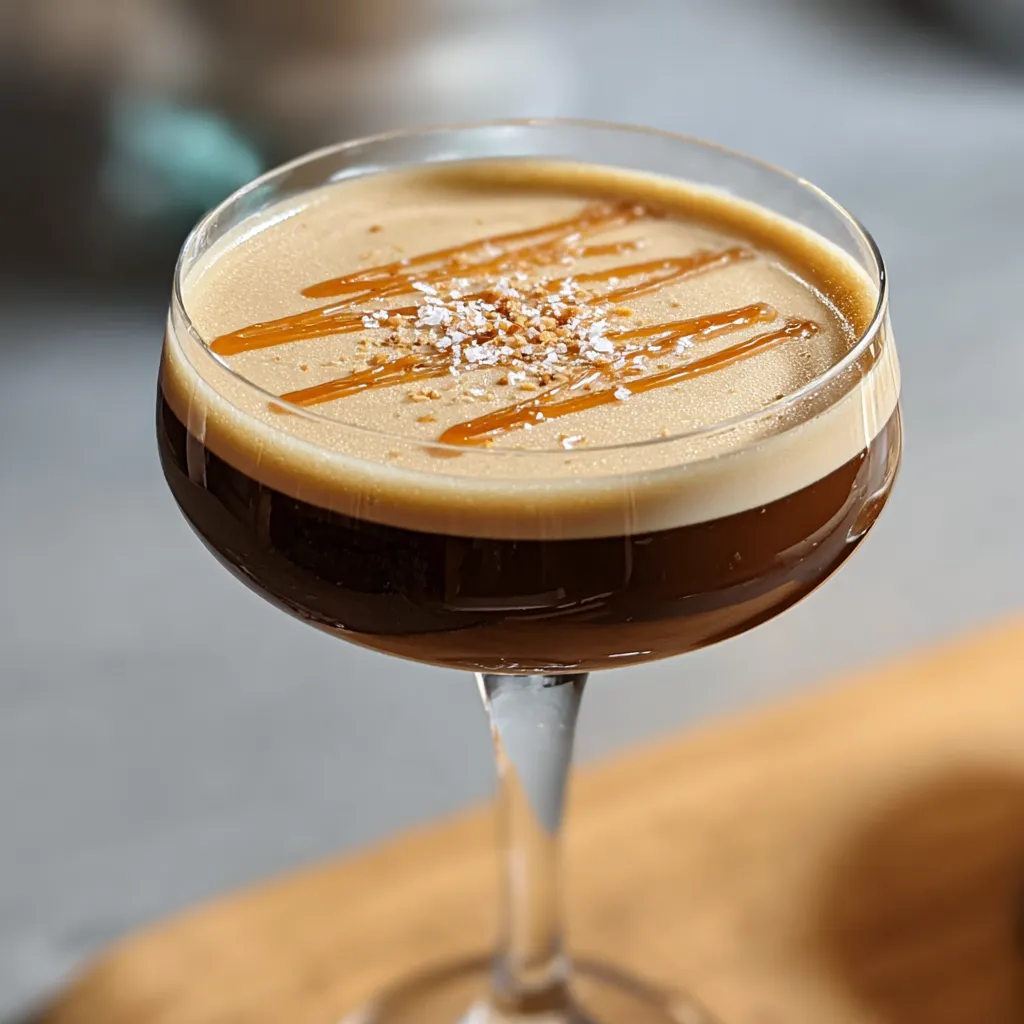 Luxurious Salted Caramel Espresso Martini with Premium Vodka and Coffee Liqueur - tertiary view