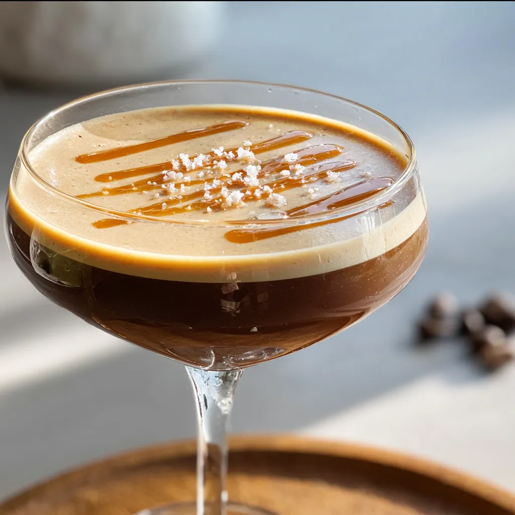 Luxurious Salted Caramel Espresso Martini with Premium Vodka and Coffee Liqueur - secondary view