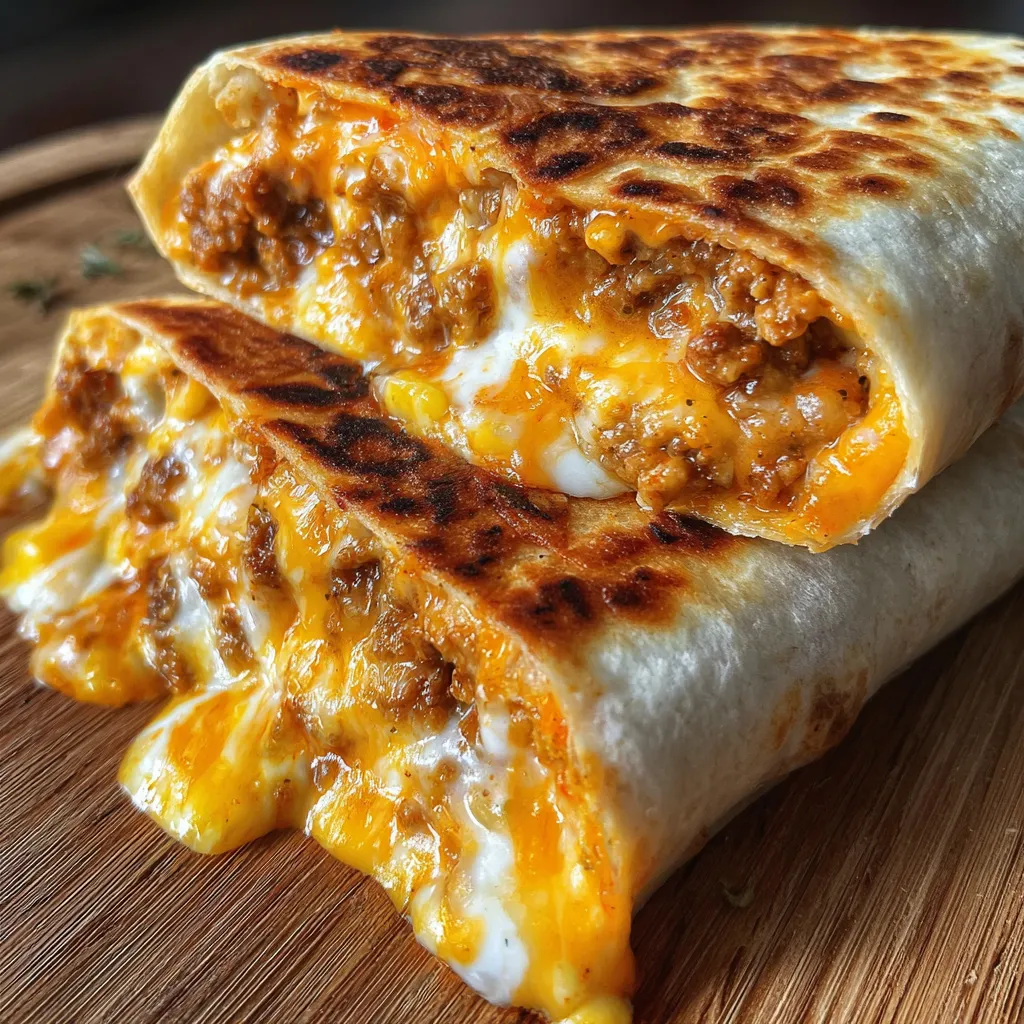 Ultimate Easy Grilled Cheese Burrito with Melted Cheddar and Golden Tortilla - secondary view