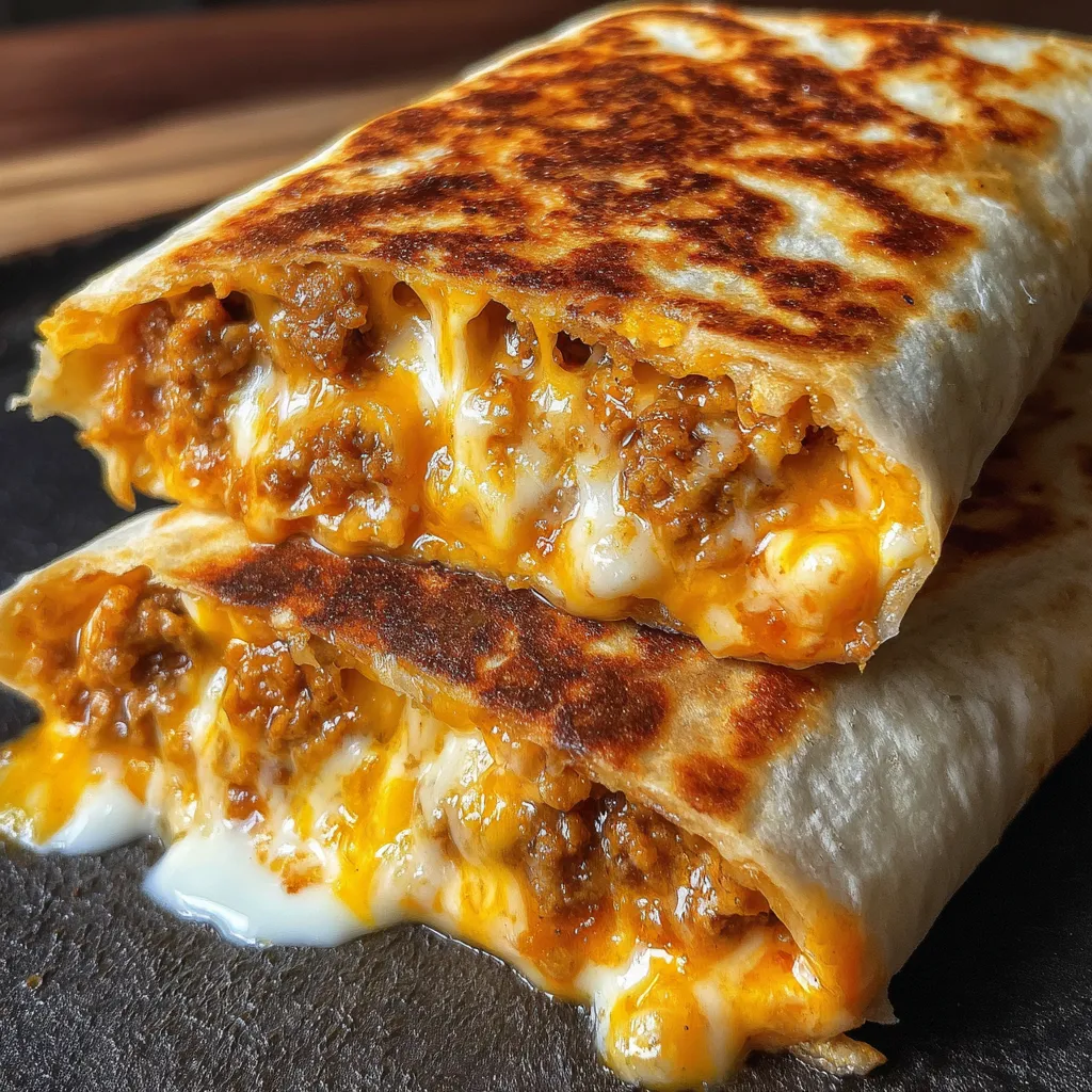 Ultimate Easy Grilled Cheese Burrito with Melted Cheddar and Golden Tortilla - tertiary view