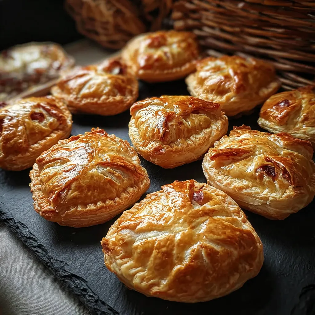 Traditional British Meat Pie with Flaky Puff Pastry and Golden Egg Wash - tertiary view