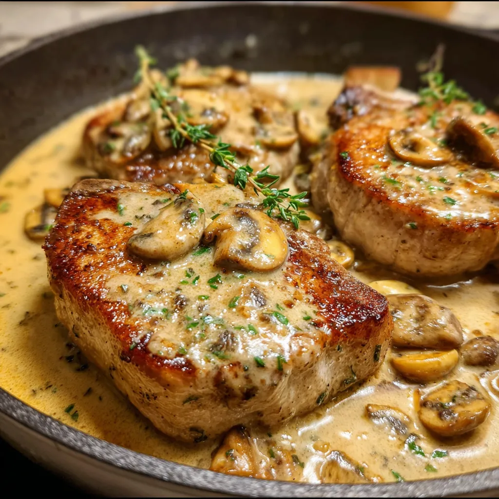 Ultimate Creamy Garlic Pork Chops with Herb-Infused Pan Sauce - secondary view