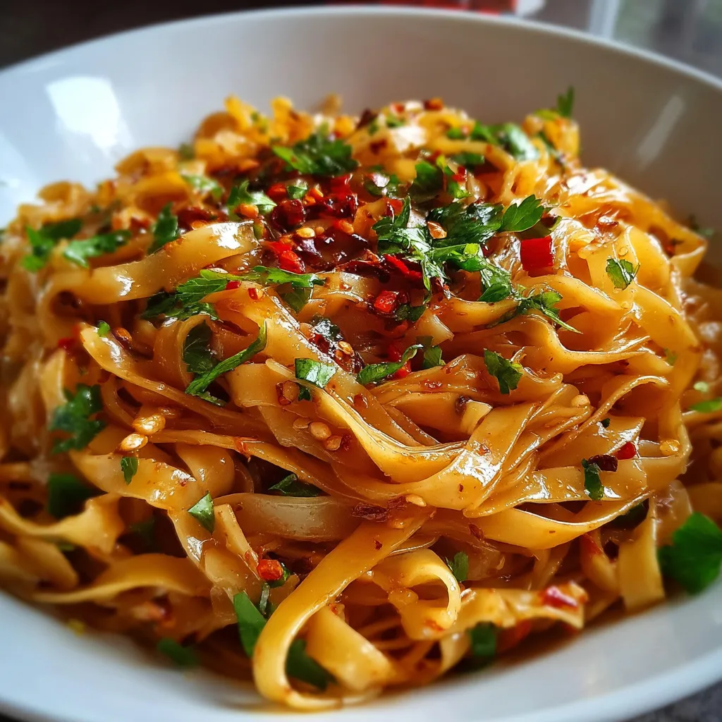 Aromatic Garlic Chilli Noodles with Soy and Vinegar Sauce - main view