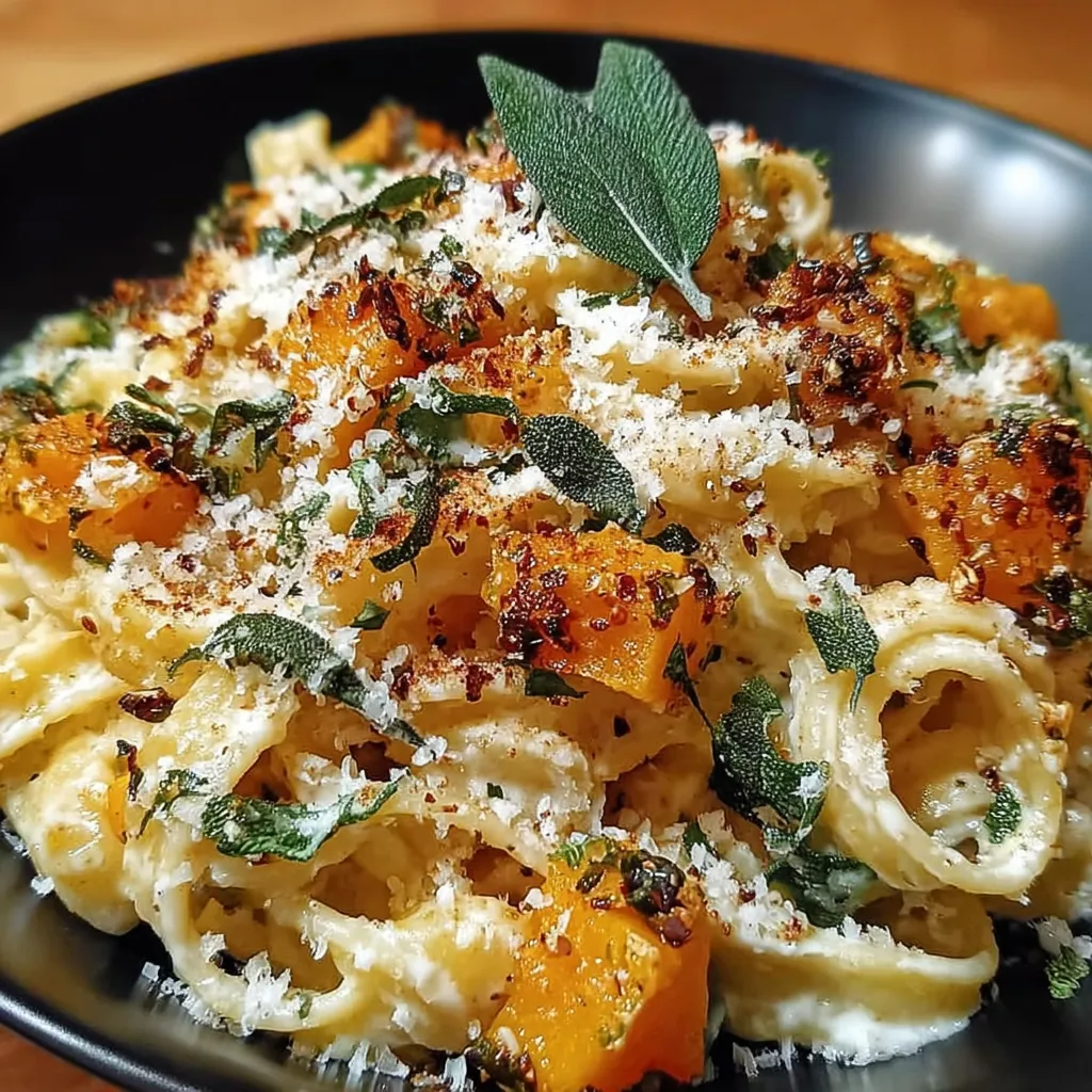Savory Butternut Squash Pasta with Crispy Sage, Parmesan and Toasted Walnuts