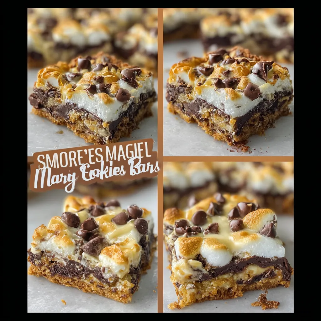 Ultimate S'mores Magic Cookie Bars with Graham Cracker Crust and Gooey Marshmallow - main view