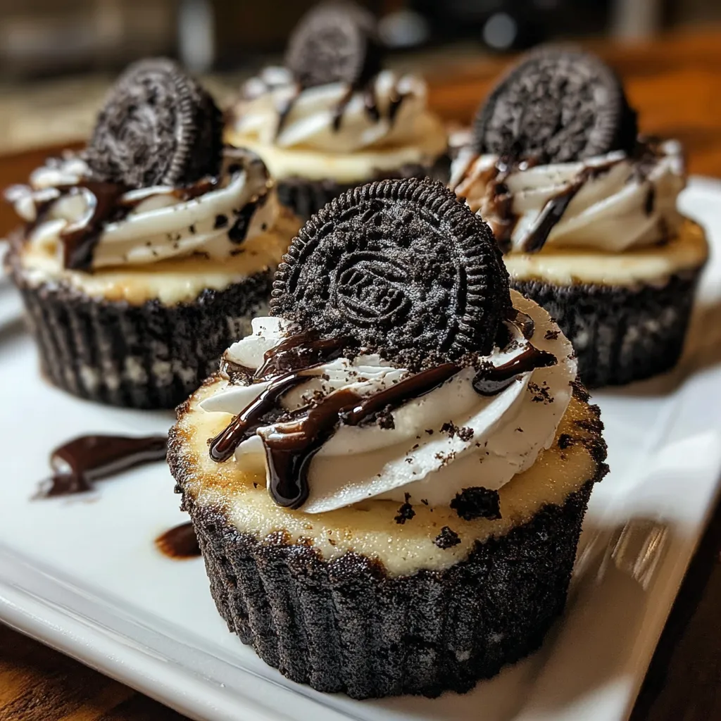 Decadent Oreo Cheesecake Cookie Cups with Creamy Filling and Chocolate - secondary view