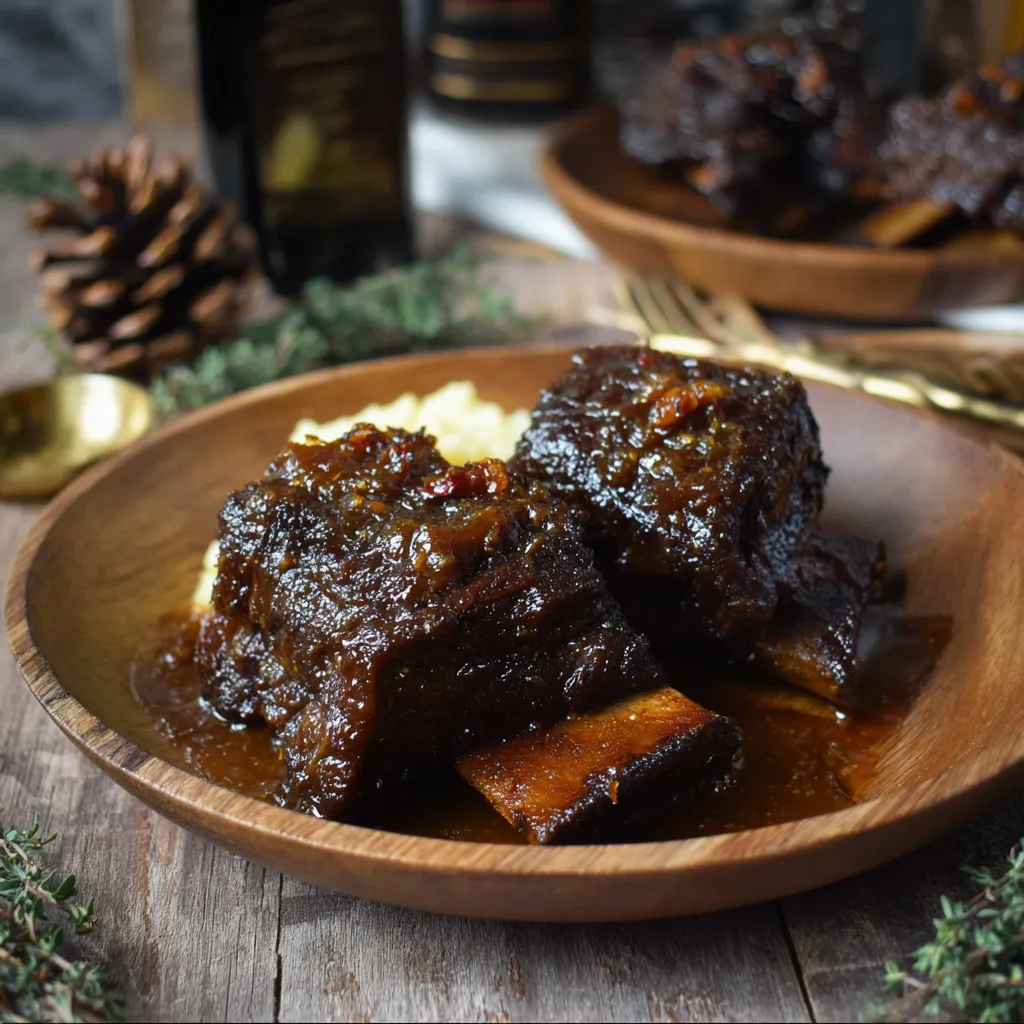 Tender Balsamic Bourbon Braised Short Ribs with Rich Glaze - Orc-Worthy Middle Earth Comfort - tertiary view
